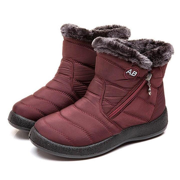 2023 Women's Ankle Snow Boots, Fleece Liner Casual Keep Warm Zipper Booties