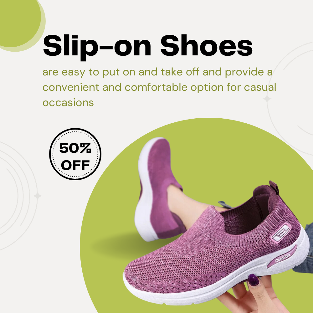 Women's Air Mesh Super Soft Slip-On Walking Shoes, Orthopedic Lightweight Sneakers