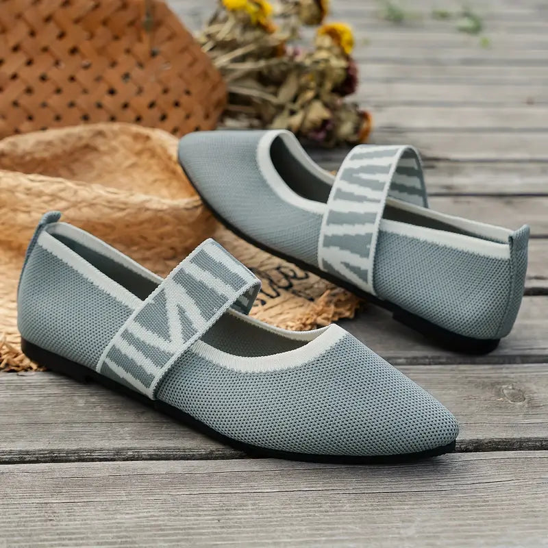 HealthyFit™ Soft and Comfortable Ballet Flat Shoes, Pointed Toe Elastic Band Slip On Shoes