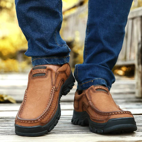 Men's Orthopedic Slip-on Walking Shoes, Premium Leather Non-slip Loafers
