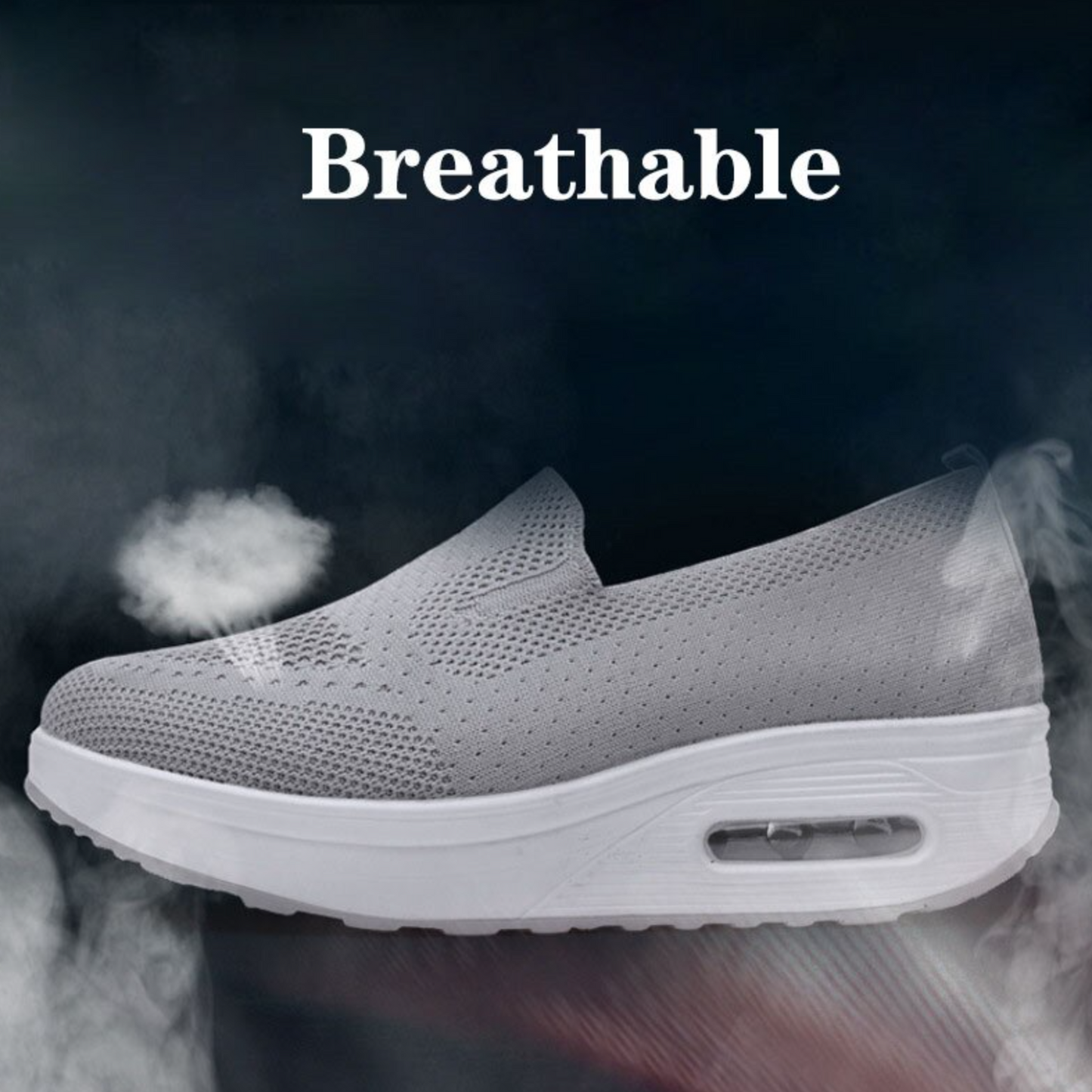 2023 Flying Woven Air Cushion Running Shoes, Thick Bottom Slip On Orthopedic Diabetic Walking Sneakers
